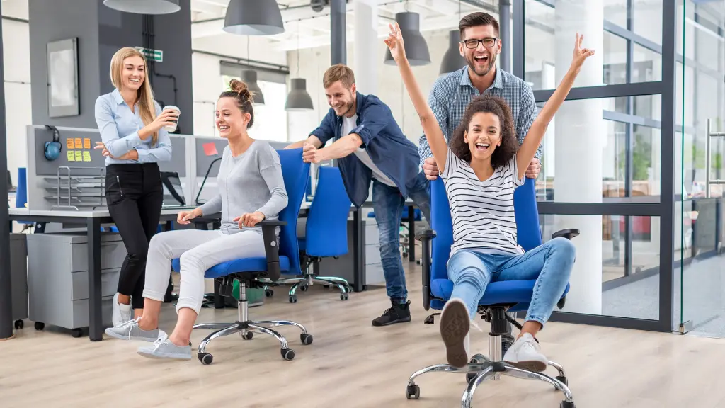 a group of people sitting in chairs