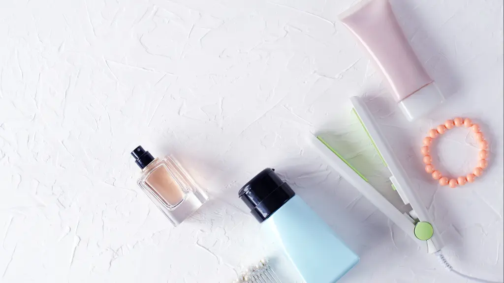 a group of cosmetics on a white surface