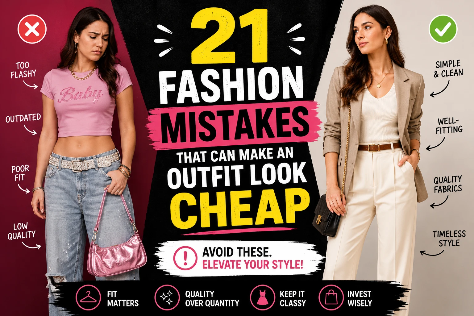 21 Fashion Mistakes That Can Make an Outfit Look Cheap (And How to Fix Them Instantly) 11 21 Fashion Mistakes That Can Make an Outfit Look Cheap