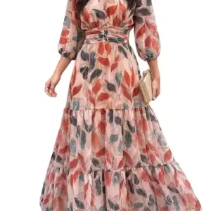 CHICME Womens Summer Boho Floral Wedding Guest Vacation Beach Maxi Dress