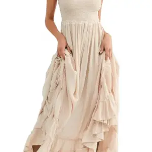 R.Vivimos Womens Summer Boho Sexy Backless Long Dresses