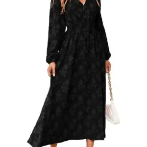 Simplee Women's Floral Wrap Wedding Guest Dress
